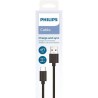 Cable USB 2.0 Philips DLC3104A/ USB Tipo-C Macho - USB Macho/ 2m/ Negro