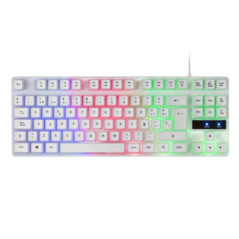 Teclado Gaming SemiMecánico Mars Gaming MK02W Blanco