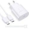 Cargador Type C 25W + Cable USB Blanco 1M