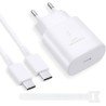 Cargador Type C 25W + Cable USB Blanco 1M