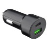 Cargador Dual para Coche USB/USB-C 25W/15W Negro