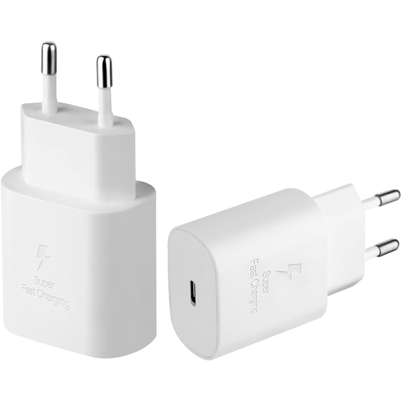 Cargador PD 2 Puertos USB-C Sin Cable 25W Blanco